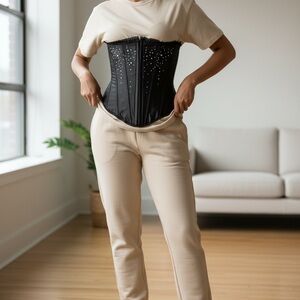 Hustler Hollywood Black Corset with Studded Details